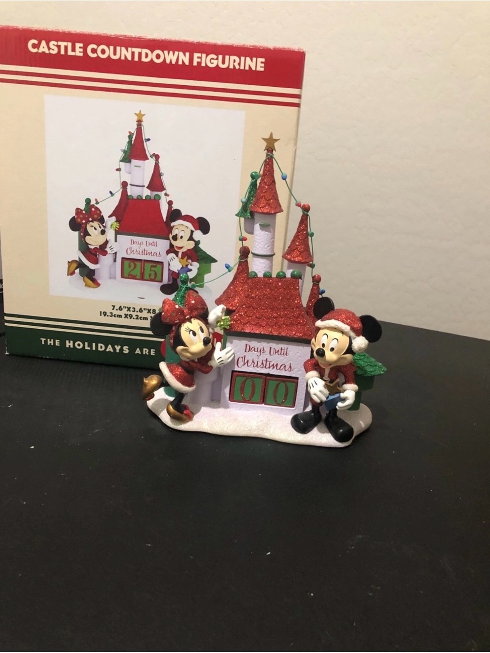 Disney Parks MICKEY & MINNIE Christmas Countdown Castle Calendar Figurine